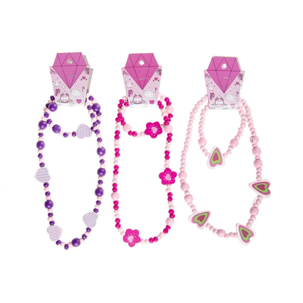 Collana e braccialetto per bambini - legno