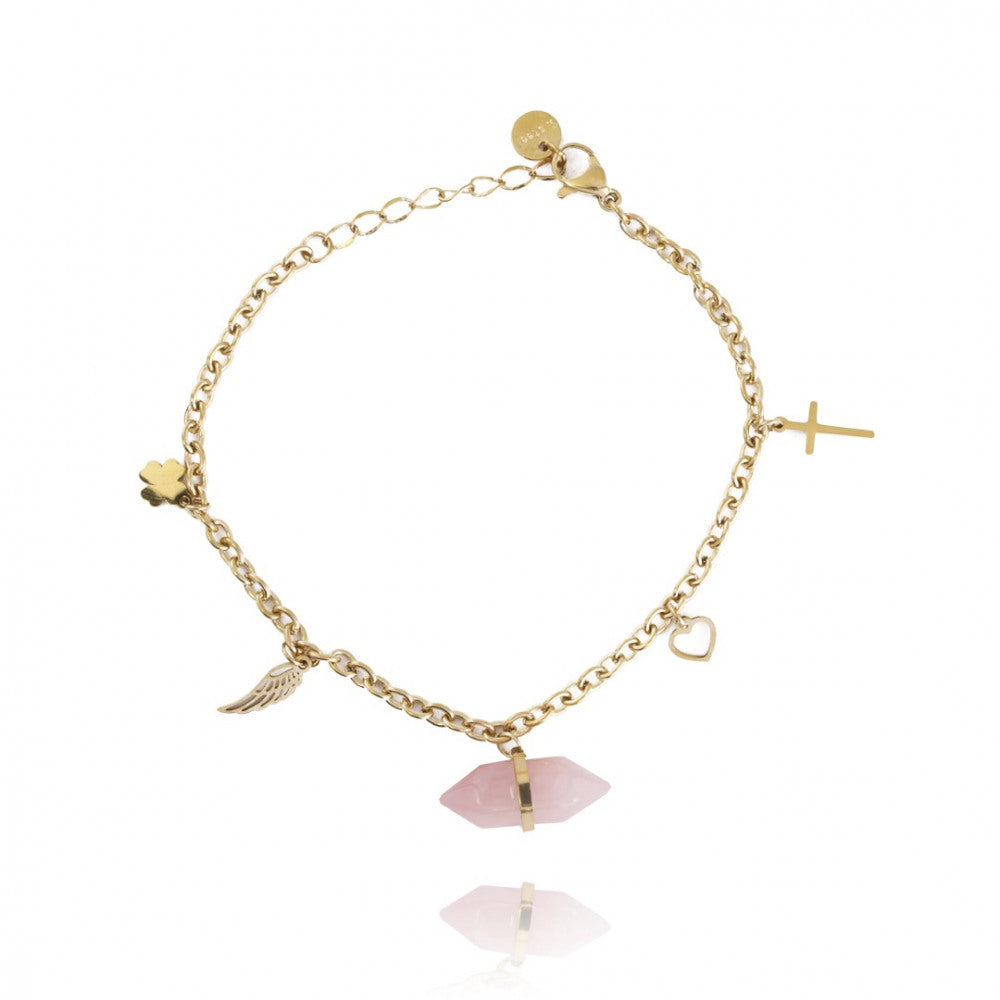 BRACCIALE CON QUARZO ROSA