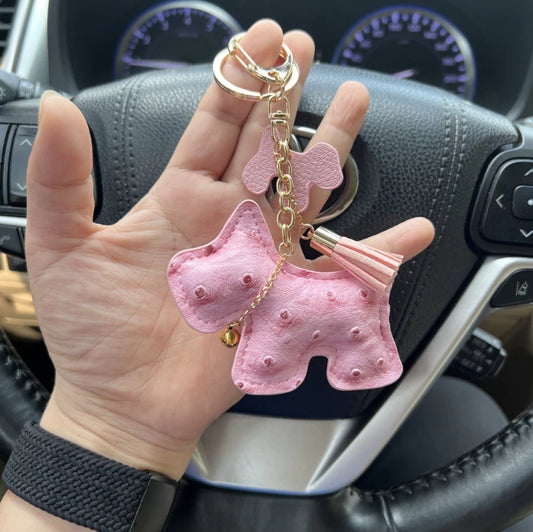 Portachiavi in pelle DOG rosa