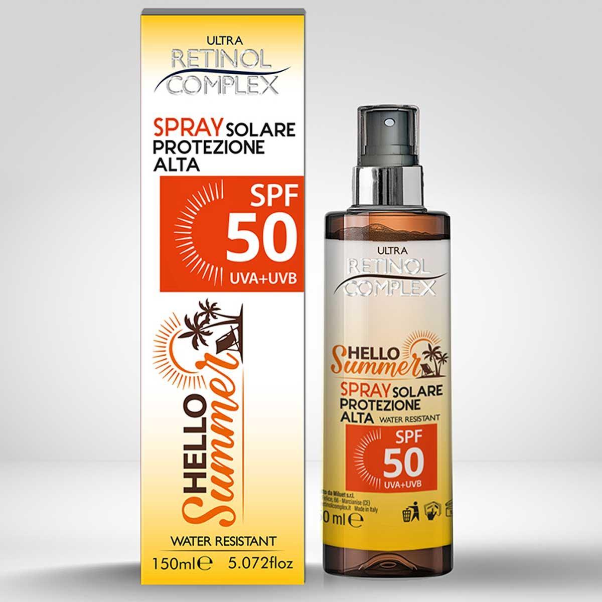 Retinol complex hello summer spray solare protezione alta spf 50