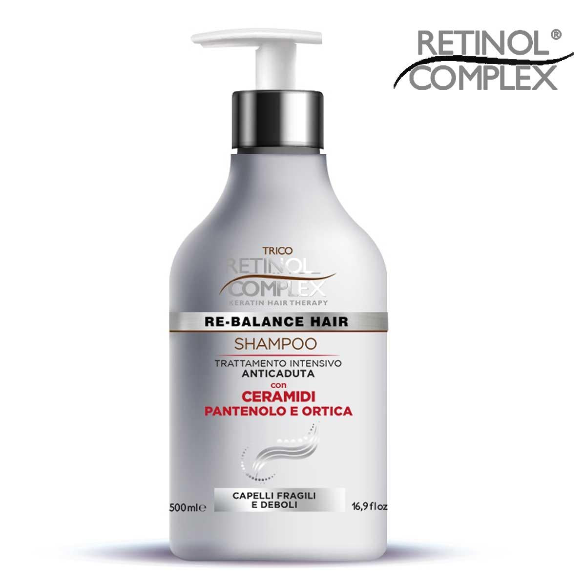 Keratin complex shampoo , anticaduta ceramidi-pantenolo e ortica