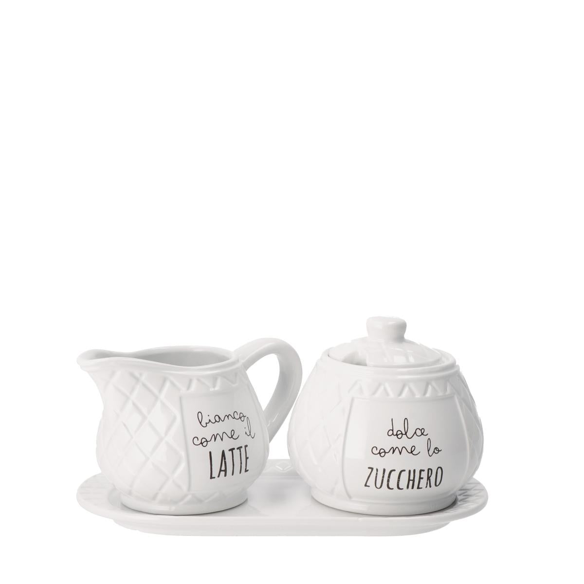 SET ZUCCHERIERA E LATTIERA CON SCRITTA