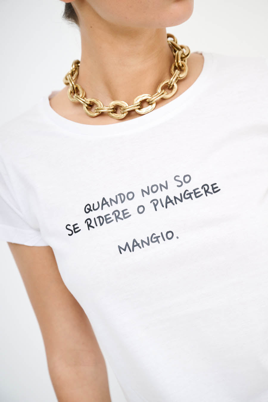 MAGLIETTA : QUANDO NON SO SE RIDERE O PIANGERE , MANGIO
