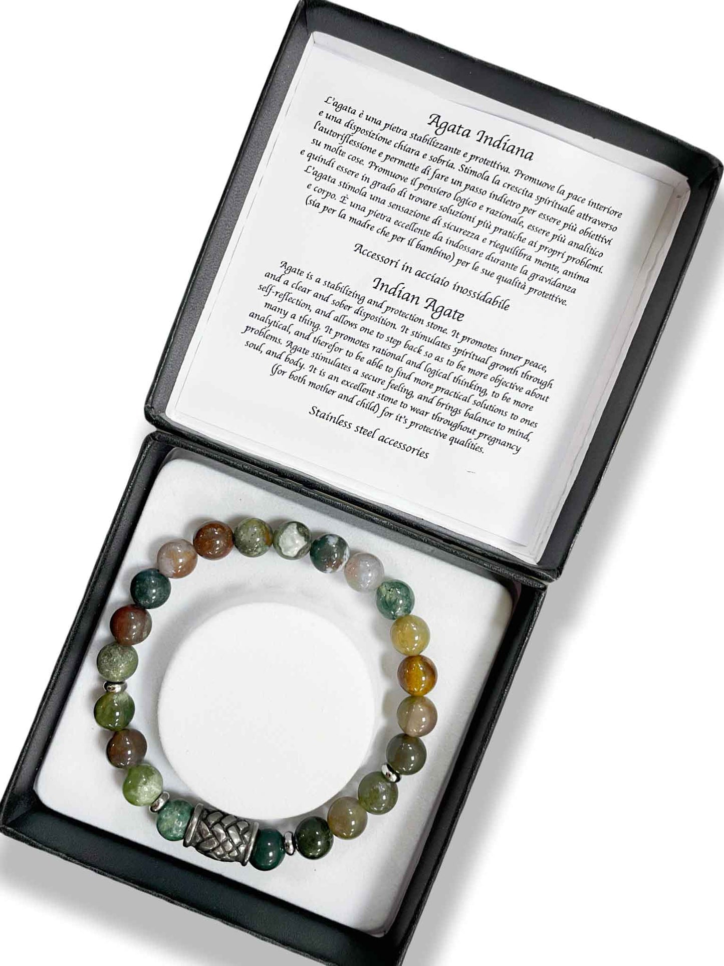 BRACCIALE MIRO PORTAFORTUNA : AGATA INDIANA 2