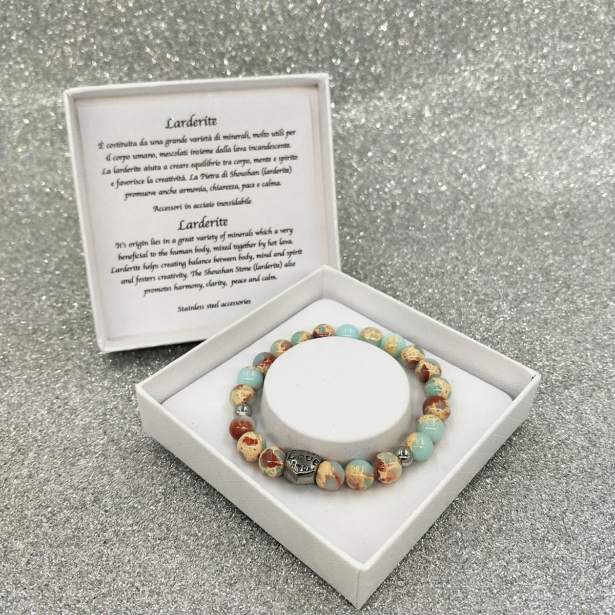 BRACCIALE PORTA FORTUNA : PIETRE DI SHOUSHAN
