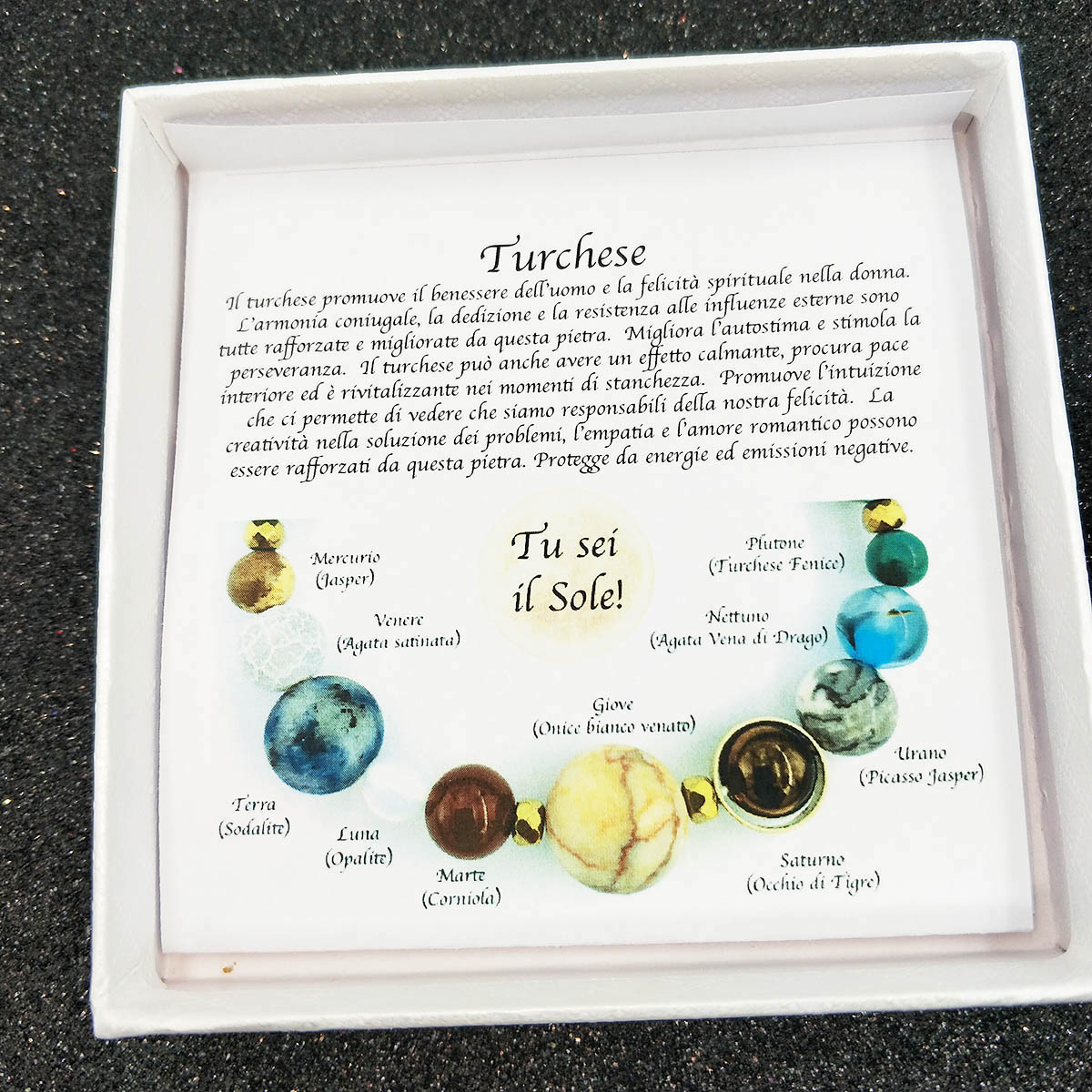 Bracciale Miro Porta Fortuna : SISTEMA SOLARE , TURCHESE