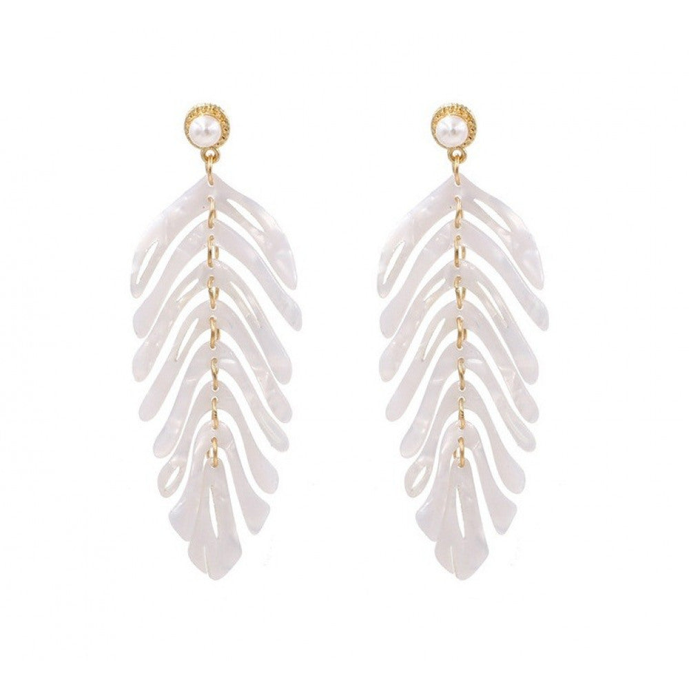 ORECCHINI FOGLIA BIANCO