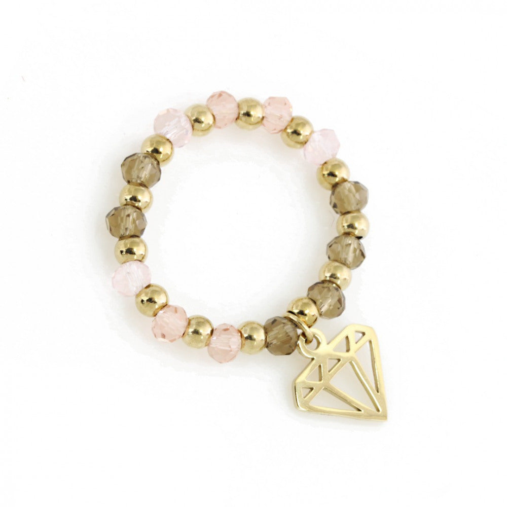 ANELLO CON ELASTICO " DIAMANTE "