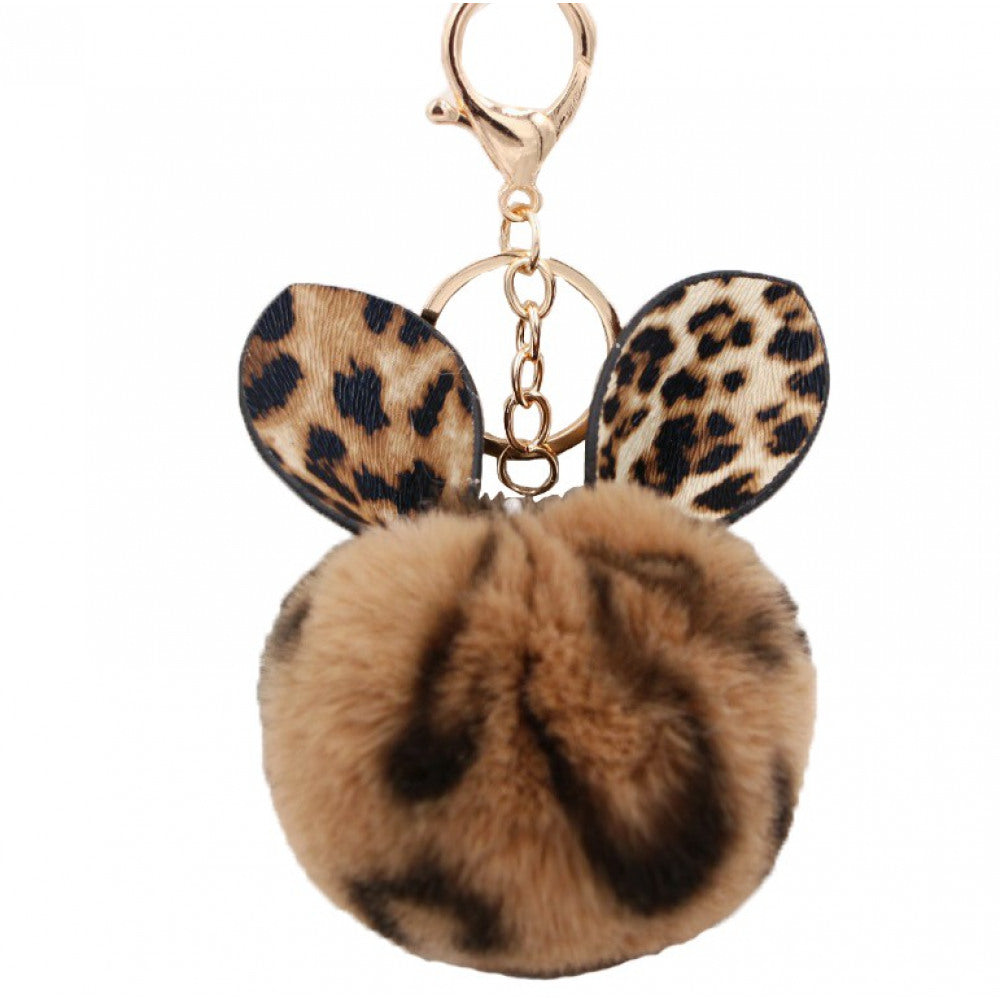 PORTACHIAVI POM POM LEOPARDATO