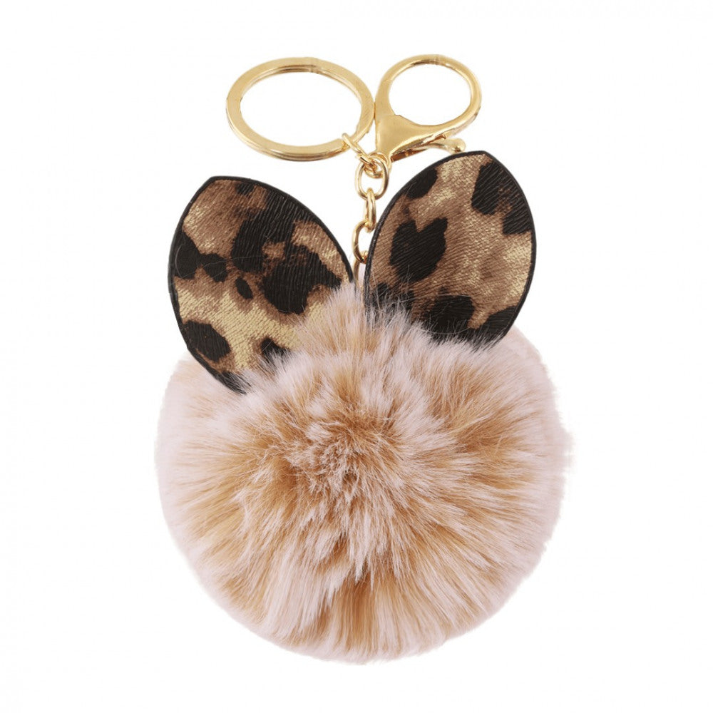 PORTACHIAVI POM POM LEOPARDATO