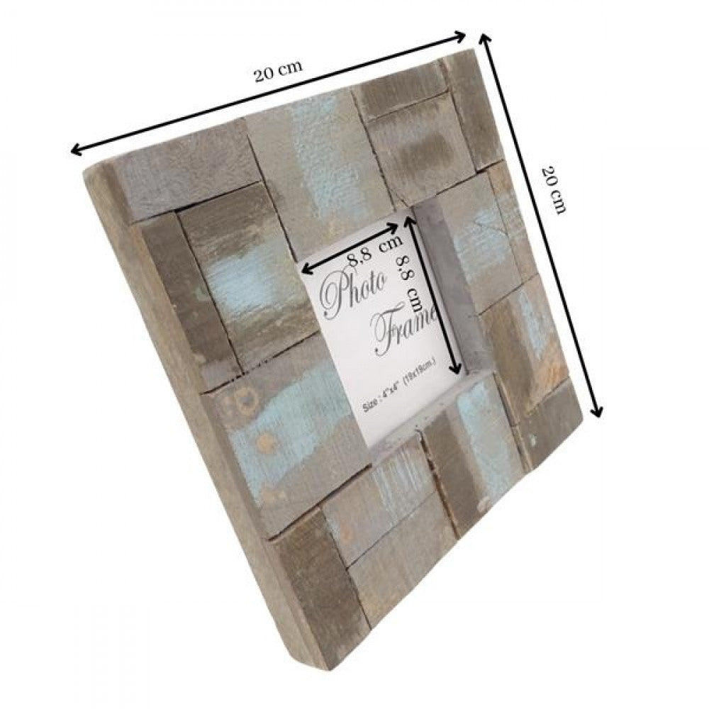 Cornice 10 x 10 in legno di mango a forma di blocchi grezzi