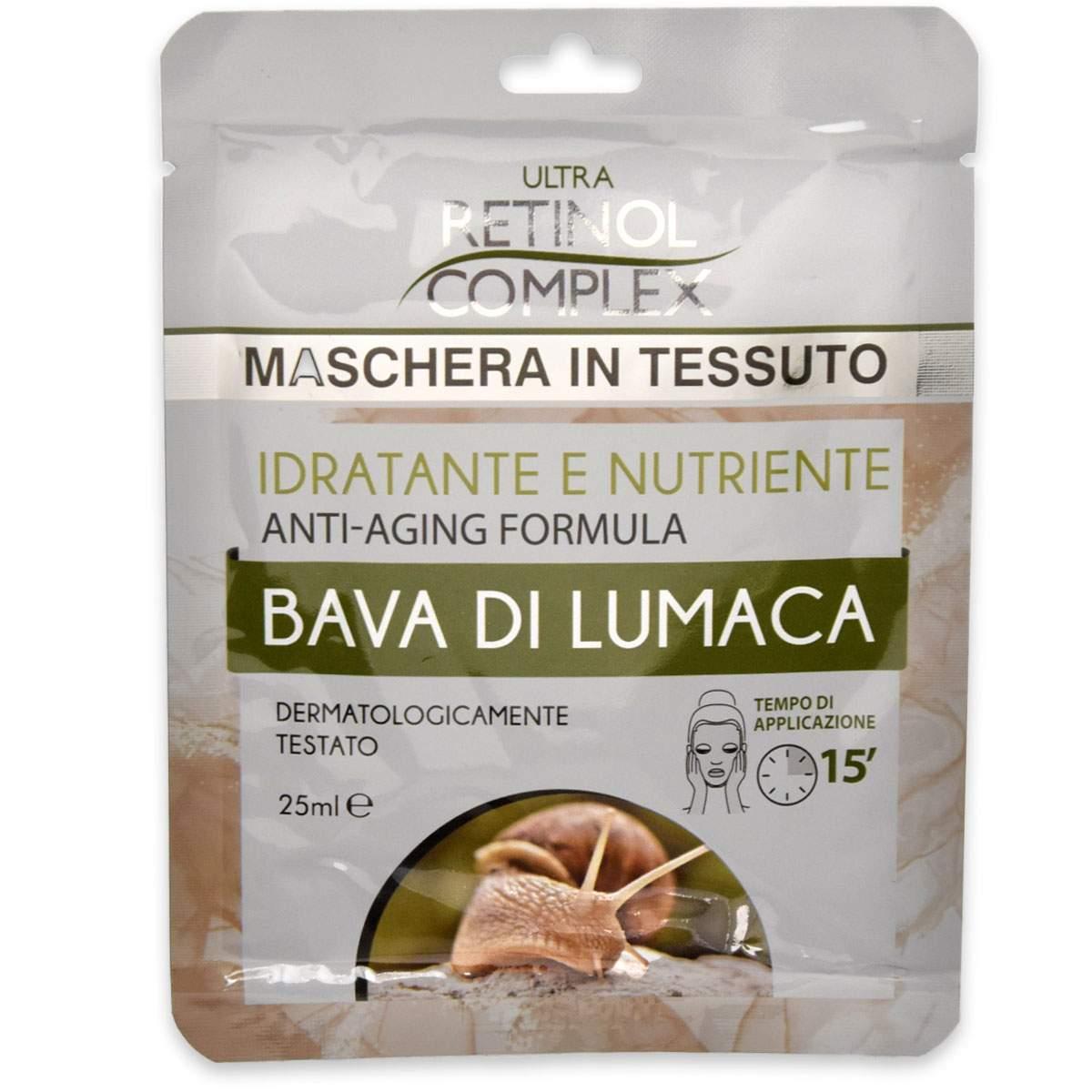 Retinol complex : maschera viso in tessuto bava di lumaca