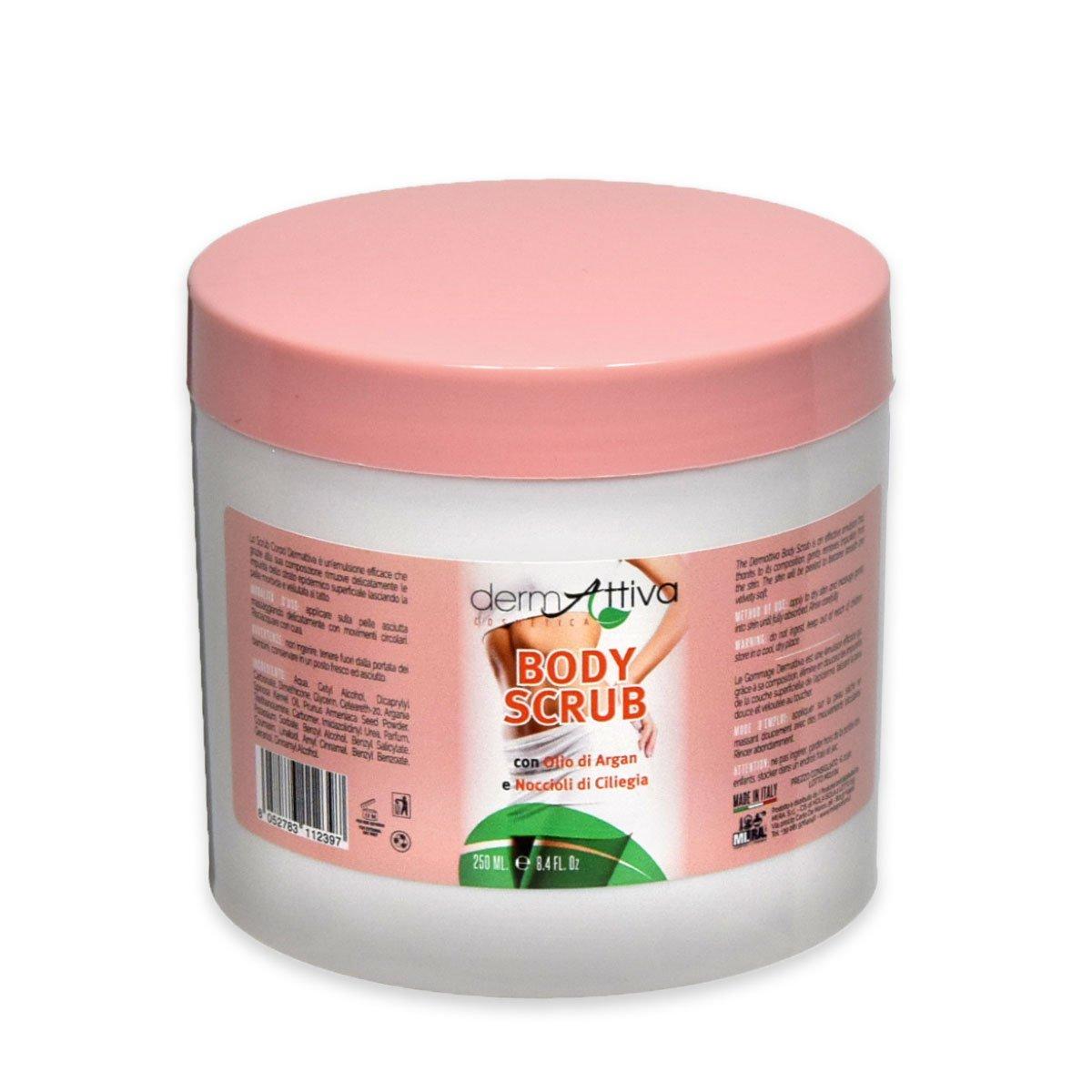 Dermattiva : body scrub con olio di argan e noccioli di ciliegia