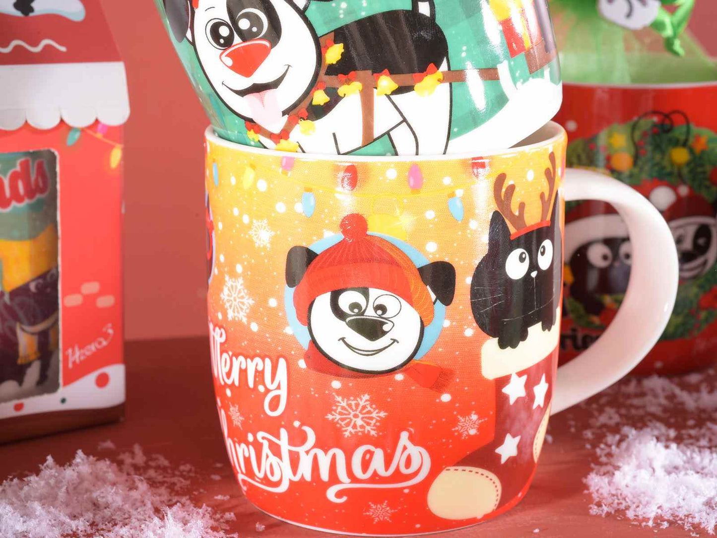 Tazza in porcellana "Xmas Best Friends" in scatola regalo