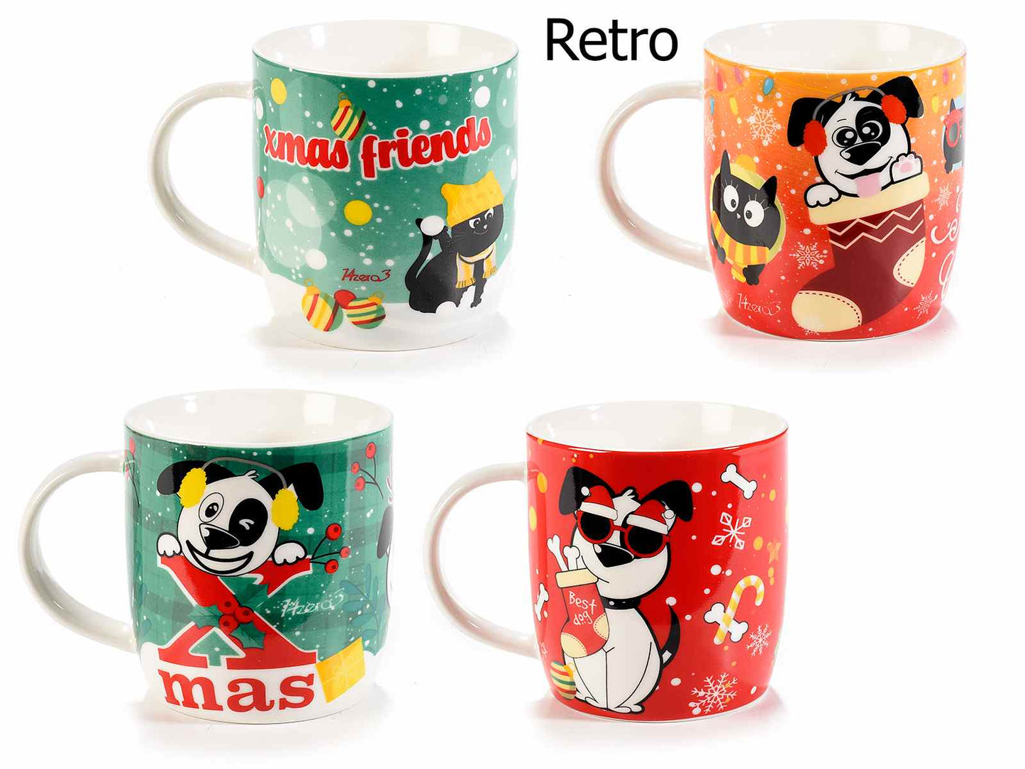 Tazza in porcellana "Xmas Best Friends" in scatola regalo