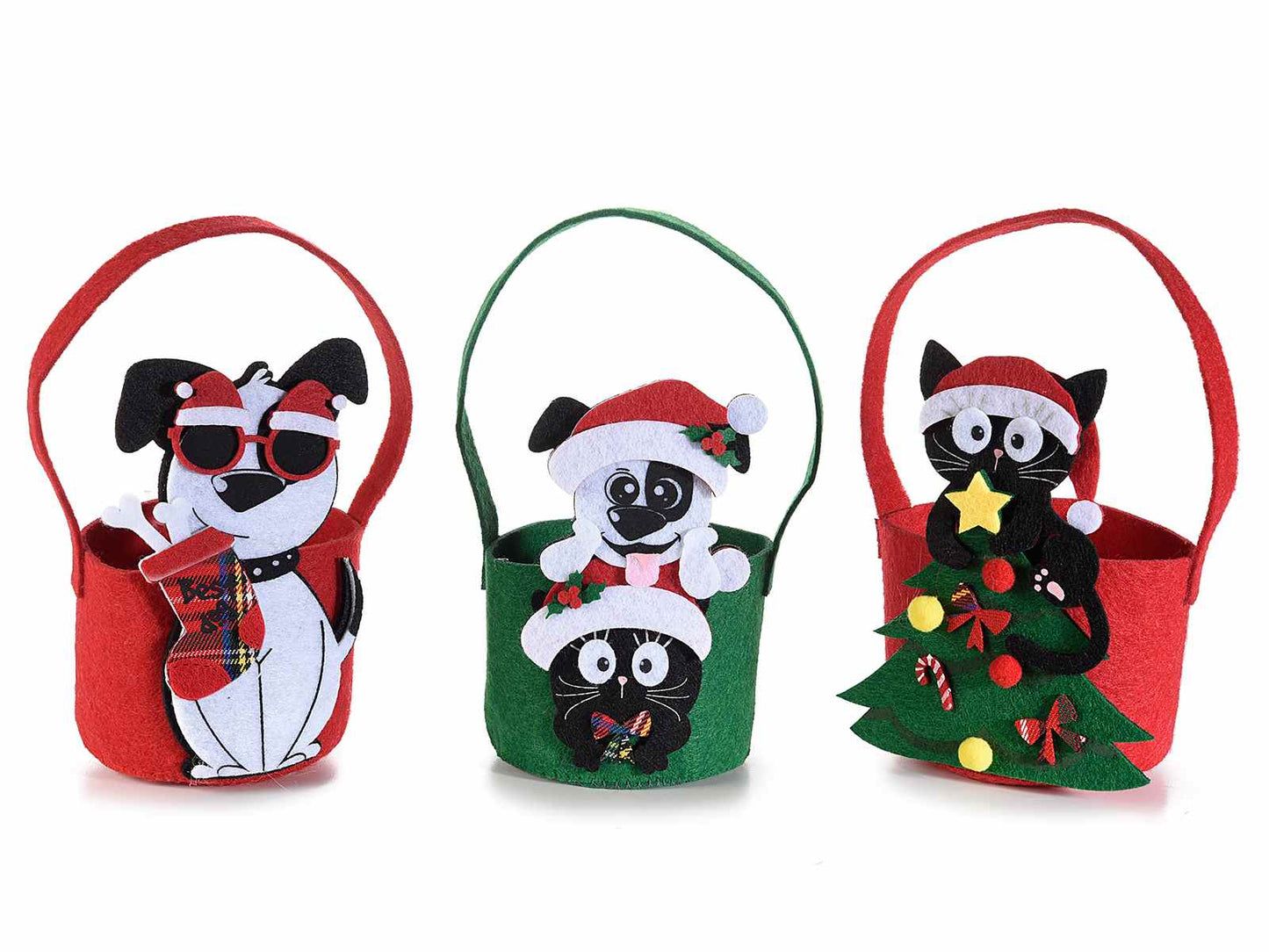 Borsetta in panno colorato "Xmas best friends"
