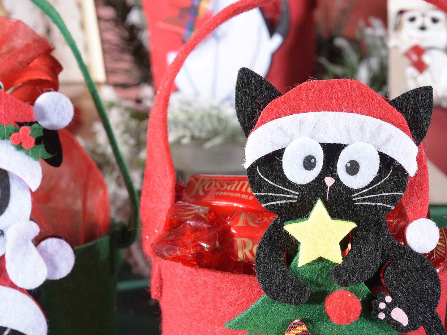 Borsetta in panno colorato "Xmas best friends"
