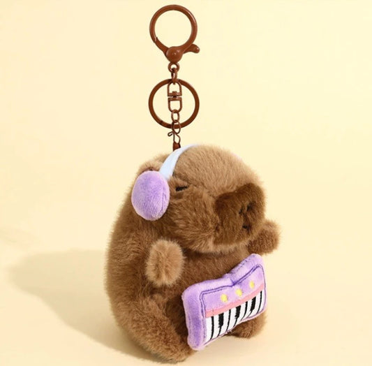 Portachiavi di peluche a forma di Capibara DJ