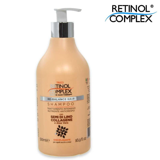 Retinol complex shampoo ,nutriente anticrespo collagene e aloe