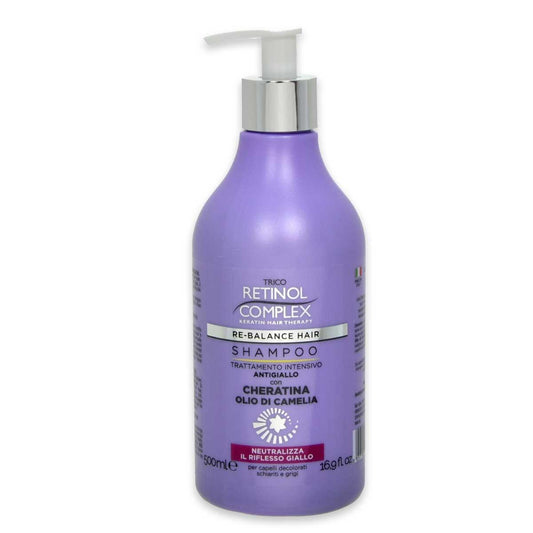 Keratin complex shampoo , intensivo antigiallo cheratina & olio di camelia