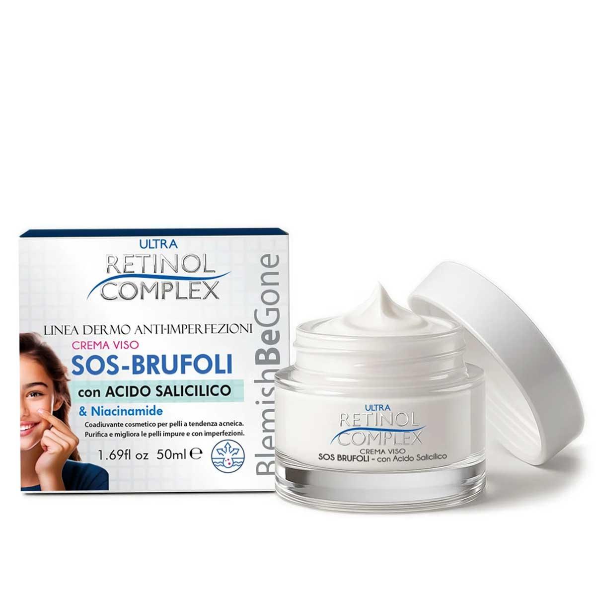 Retinol complex crema viso sos brufoli con acido salicilico & niamicide