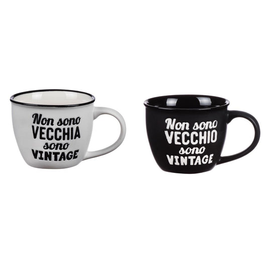 TAZZA COLAZIONE " NON SONO VECCHIA/O SONO VINTAGE