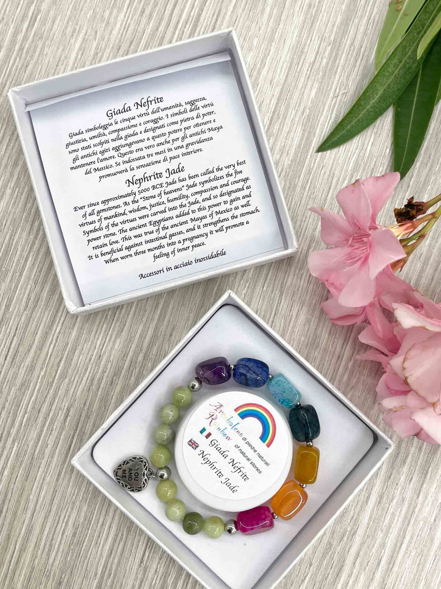 BRACCIALE MIRO' PORTAFORTUNA : GIADA NEFRITE